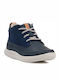 Clarks Cloud Air FST Δερμάτινα Παιδικά Μποτάκια με Κορδόνια Navy Μπλε