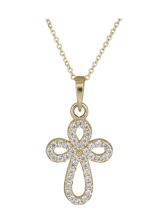 Women's 14K Gold Cross with cubic zirconia 026581 026581 026581 14 Carat Gold