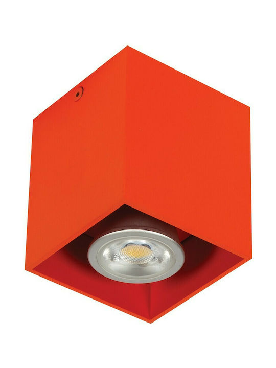 VK Lighting Μονό Σποτ με Ντουί GU10 σε Πορτοκαλί Χρώμα
