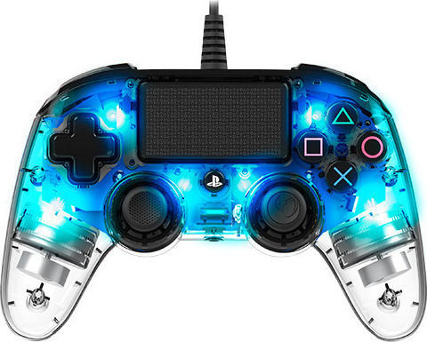 Nacon Wired Illuminated Compact Controller for PS4 Crystal Blue