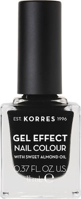 Korres Gel Effect Gloss Βερνίκι Νυχιών Μακράς Διαρκείας 100 Black 11ml