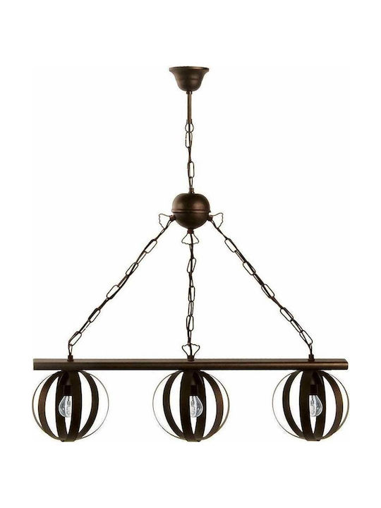 ARlight GA 212 Pendant Light Three-Light Rail for Socket E14, E.14 Brown