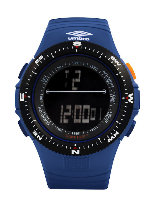 Umbro Digital Watch Chronograph Battery with Blue Rubber Strap UMB-05-4