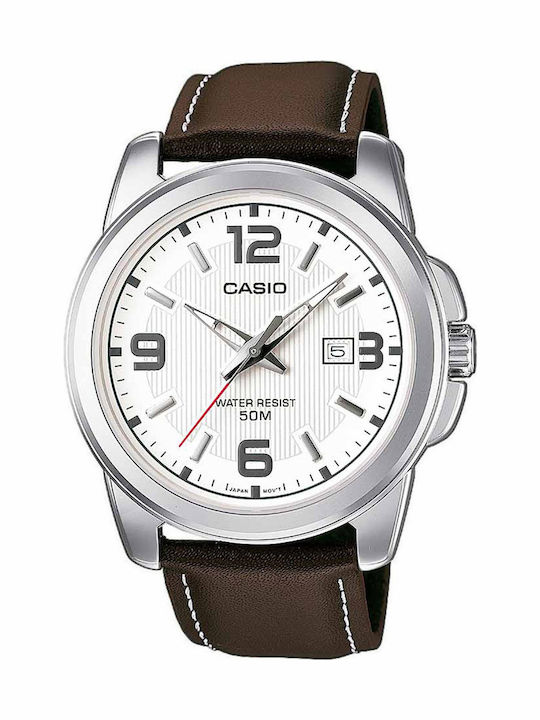 Casio Ρολόι Μπαταρίας με Δερμάτινο Λουράκι Casio Ρολόι Μπαταρίας με Δερμάτινο Λουράκι