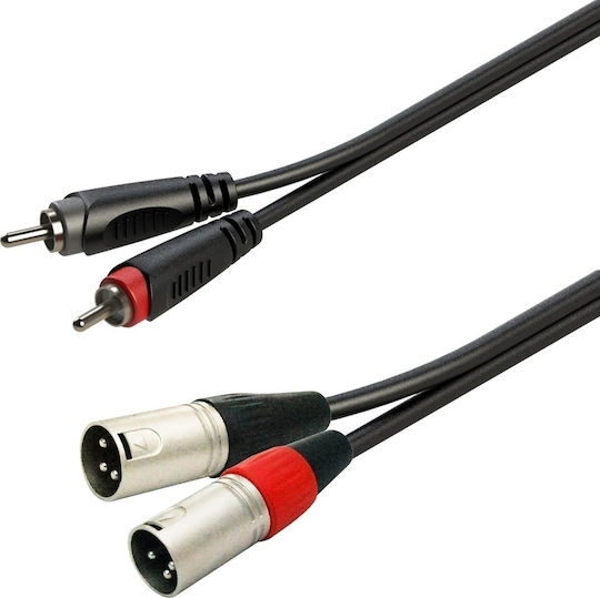 Soundsation Kabel XLR-Stecker - RCA-Stecker Schwarz 1m GL-2RCA2XM1