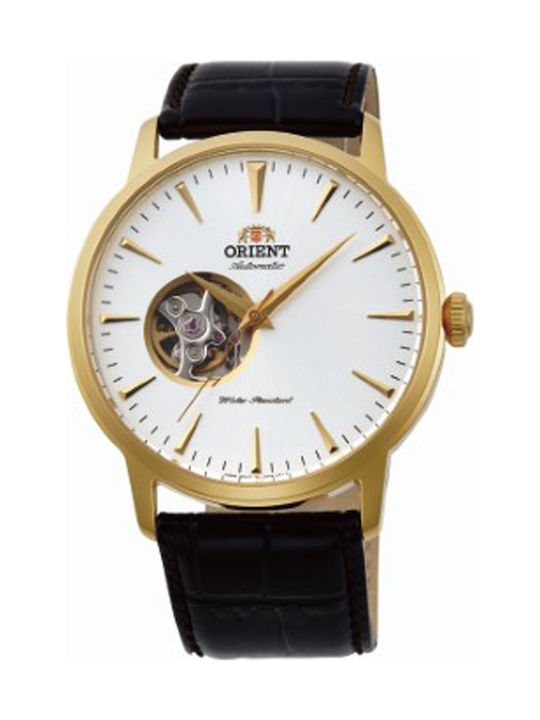 Orient Semi Skeleton Automatic Watch Automatic with Brown Leather Strap