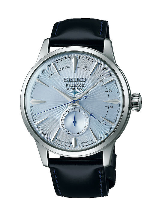 Seiko Presage Basic Line Men's Watch 40mm Chronograph Automatic with Black Leather Strap