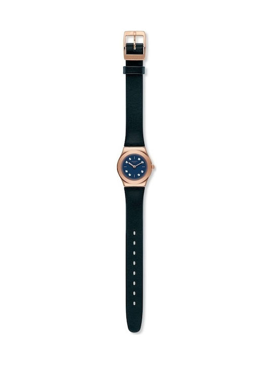 Swatch Oro-Loggia Watch with Blue Leather Strap