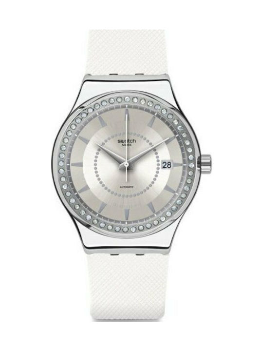 Swatch Sistem Snow Часовник Автоматичен с Бял Метална Гривна