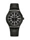 Swatch Sistem Slate Watch Automatic with Black Leather Strap