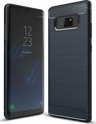 Hurtel Brushed Carbon Coperta din spate Silicon Albastru (Galaxy Note 8)