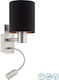 Eglo Pasteri Modern Lamp Wall with Socket E27 and Switch Black 15x15x38cm