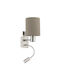 Eglo Pasteri Modern Lamp Wall with Socket E27 and Switch Silver 15x14.5x38cm