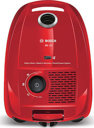 Bosch BGL3A317 Ηλεκτρική Σκούπα 600W με Σακούλα 4lt Κόκκινη