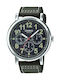 Casio Watch Chronograph Battery with Black Leather Strap MTP-E309L-3AV