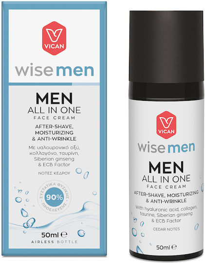 Wise Men 24h Men's Face Cream for Moisturizing Anti-aging & Restoring with Hyaluronic Acid 50ml