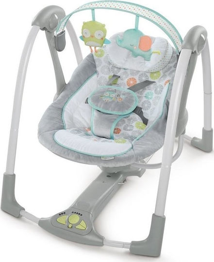 Bright Starts Swing 'n Go Portable Swing Hugs & Hoots Ръчен Релакс Бебе Зелен