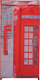 London Telephone Booth Fabric Wardrobe with Zipper and Shelves 87x45x160cm