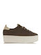 Sante Grumman Femei Flatforms Sneakers Kaki