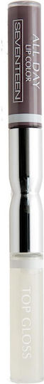 Seventeen All Day Lip Color & Top Gloss Lang anhaltend Flüssig Lippenstift Metallisch 36 Modern Grey 10ml