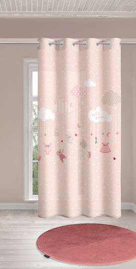 Saint Clair Kids Grommet Top Curtain Audrey Pink 1752030117001 160x250cm