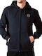 GSA Men's Sweatshirt Jacket with Hood and Pockets Navy Blue