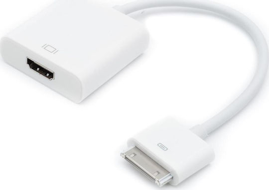 Μετατροπέας Apple 30-pin male σε HDMI female Λευκό 1τμχ 18258