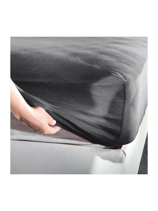 La Luna Jersey Grey Σεντόνι Υπέρδιπλο με Λάστιχο 160x200+30εκ. Γκρι
