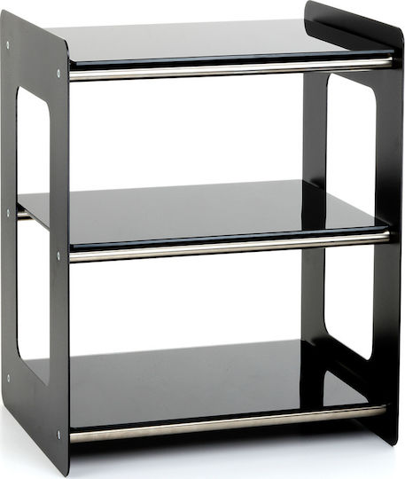 Custom Design Concept 300 Hi-Fi Furniture Steel/Black Glass 48.5x60x40cm