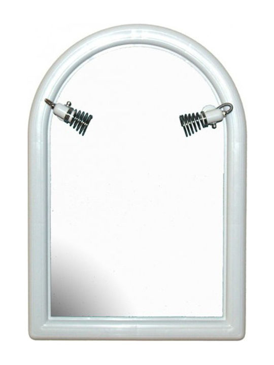 Καθρέπτης Μπάνιου Ημικυκλικός Α' 53x70cm με 2 Σποτ Λευκός BEGA PLAST Ελλάδας