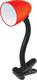 Lucas Office Lamp with Flexible Arm for Socket E27 and Clip in Red Color