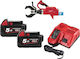 Milwaukee M18 HCC75-502C Ηλεκτρικός Κόφτης Καλωδίων Μπαταρίας Λιθίου 18V 2x5Ah με Θήκη