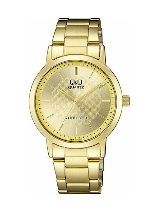 Q&Q Uhr mit Gold Metallarmband QA38J010Y