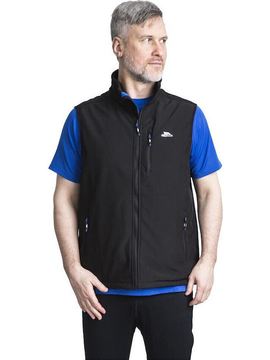 Vassus Black Sleeveless Jacket Softshell Waterproof and Windproof Black