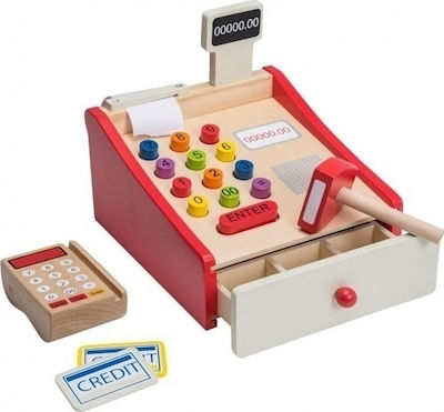 Joueco Kids Cash Register Ξύλινη Ταμειακή Μηχανή made of Wood for 3+ Years Old 80038