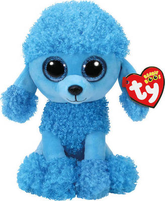 TY Plush Dog Toy Boos Mandy Blue Poodle Med 23 cm for 3 years