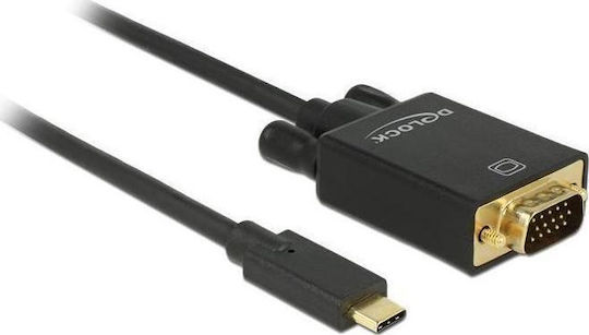 DeLock Cablu Video USB 3.1 USB-C Masculin - VGA Negru 1m 85261