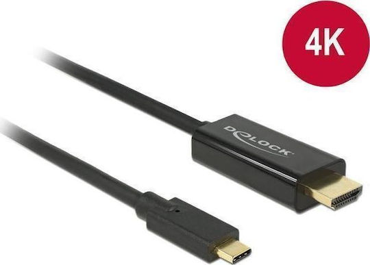 DeLock Cablu HDMI De Sex Masculin - USB-C De Sex Masculin 3m Negru