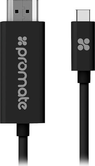 Promate uniLink-H1 Cable HDMI male - USB-C male 1.8m Μαύρο