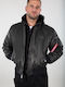MA-1 Flight Winter Faux Leather Jacket Black