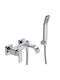 La Torre Profili Plus Mixing Bathtub Shower Faucet Complete Set Silver