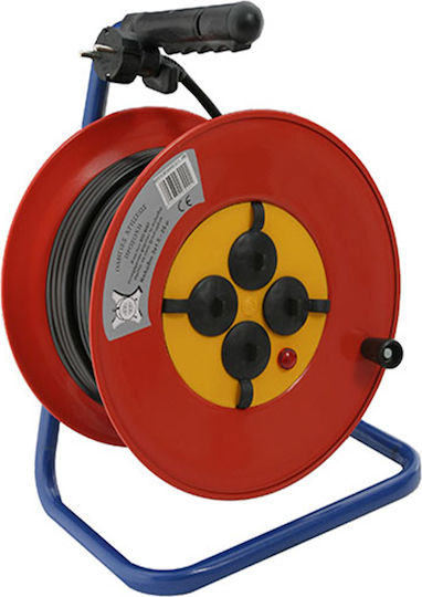 CHaralampidis Extension Reel Cord 3 x 2.5mm²/33m Red Metallic