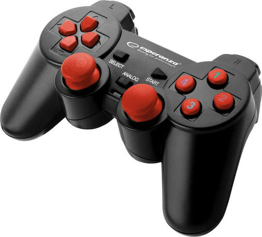 Esperanza Warrior Wired Gamepad for PC Black/Red