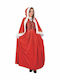 Adult Christmas Santa Claus Costume Red Αγιοβασιλίνα Lux