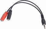 Cablexpert Convertor 3.5mm masculin în 3.5mm 2x femelă (CCA-417)