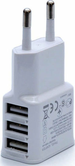 Lamtech Φορτιστής Χωρίς Καλώδιο με 3 Θύρες USB-A Λευκός (LAM040532)