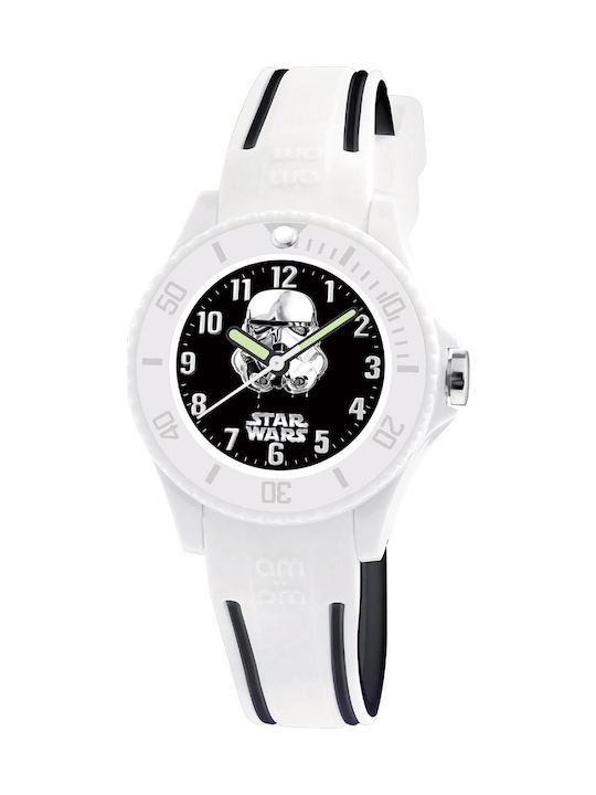 am:pm Kids Analog Watch Star Wars with Rubber/Plastic Strap White