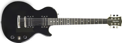 Jacky Jackson LHX7CLS Elektrische Gitarre mit Form Einfacher Schnitt und HH Pickup-Anordnung Schwarz