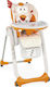 Chicco Polly 2 Start Foldable Highchair with Metal Frame & Fabric Seat Orange