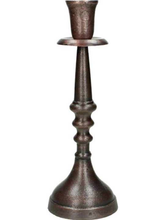 Zaros Candle Holder Aluminum Αλουμινένιο in Brown Color 9.5x9.5x28cm 1pcs